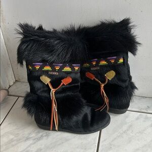 Vintage Technica Italian-made fur and shearling boots IOB